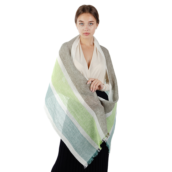 BEYMEN COLLECTION GREEN WHITE PALANKIN SCARFWOMENS SIZE 170X52